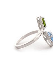 Swiss Blue + Peridot Bypass Ring