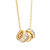 Triple Ring Charm Chain Necklace - Gold