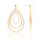 Triple Teardrop CZ Statement Earrings - Gold