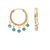 Turquoise Crystal Dangle Hoop Earrings - Turquoise
