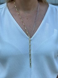 Two-Tone Paperclip Lariat Necklace