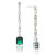 White Rhodium Clad Emerald Crystal + Cubic Zirconia Earrings - White Rhodium/Emerald Green