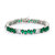 White Rhodium Clad Oval Emerald + Cubic Zirconia Line Bracelet - White Rhodium/Emerald Green