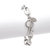 White Rhodium Polished Paper Clip Toggle Bracelet