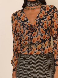 Willow V-Neck Ruffled Mix Blouse Top