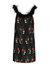 Women's Floral-Print Feather-Trim Mini Dress - Multicolor