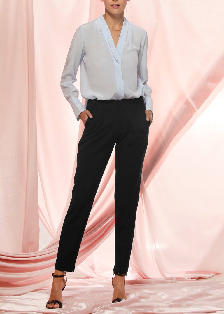 Slim Fit Pants In Black - Black