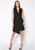 Women's Asymmetrical Sleeveless Blazer Dress - Black