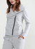 Women's Oversized Collar Zip-Up Moto Jacket - Heather Grey