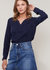 Women's Round Split Neck Hi-Lo Top