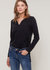 Women's Round Split Neck Hi-Lo Top