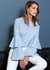 Women's Ruffle Bell Sleeve Shirt Blouse Women Clothing In Blue - Blue