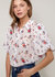 Women's Soft Flower Bell Sleeve Shirt Blouse