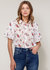 Women's Soft Flower Bell Sleeve Shirt Blouse - Flower