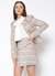 Women's Striped Open Front Tweed Blazer In Bittersweet - Bittersweet