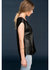 Women's Zip Shoulder Leather Front Top