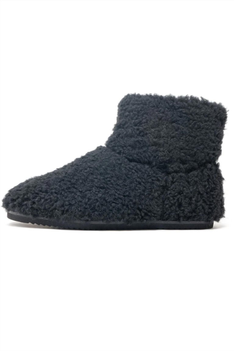 Mini Boosh Boots In Faux Black Shearling - Faux Black Shearling