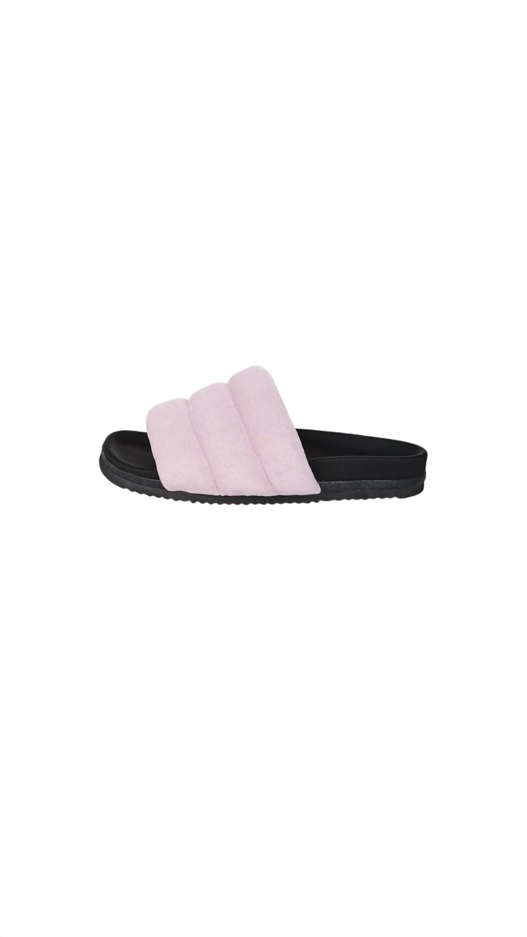 Puffy Suede Slide In Lilac