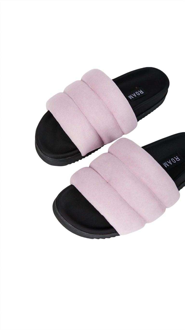 Puffy Suede Slide In Lilac - Lilac