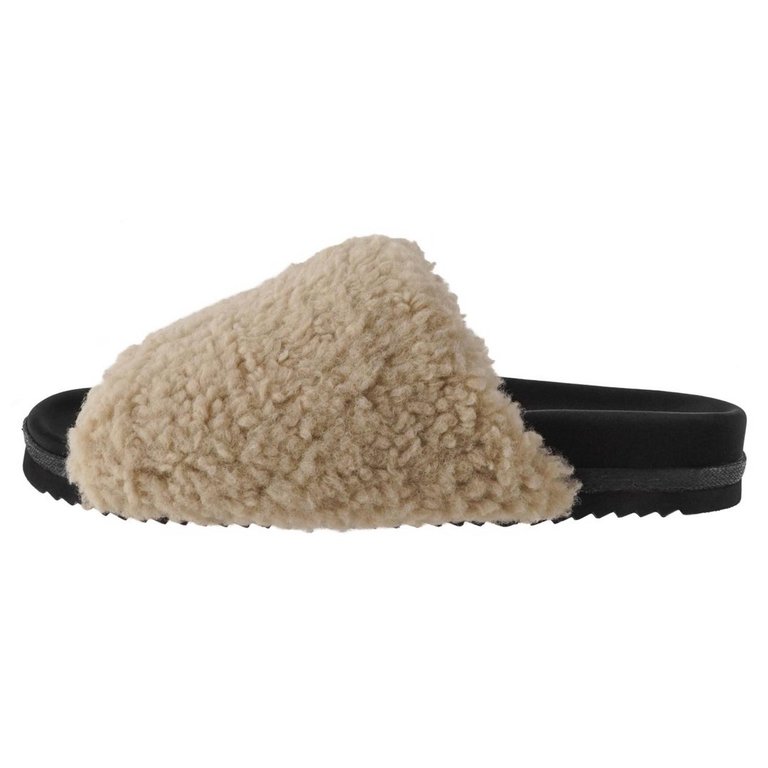 Women's Fuzzy Slippers In Nude - Nude