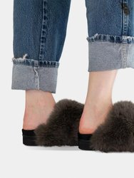 Women's Mink Cloud Faux Fur Slippers In Khaki