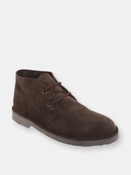 Adults Unisex Real Suede Unlined Desert Boots - Dark Brown - Dark Brown