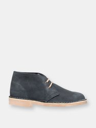 Adults Unisex Real Suede Unlined Desert Boots - Navy