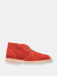 Adults Unisex Real Suede Unlined Desert Boots (Red)