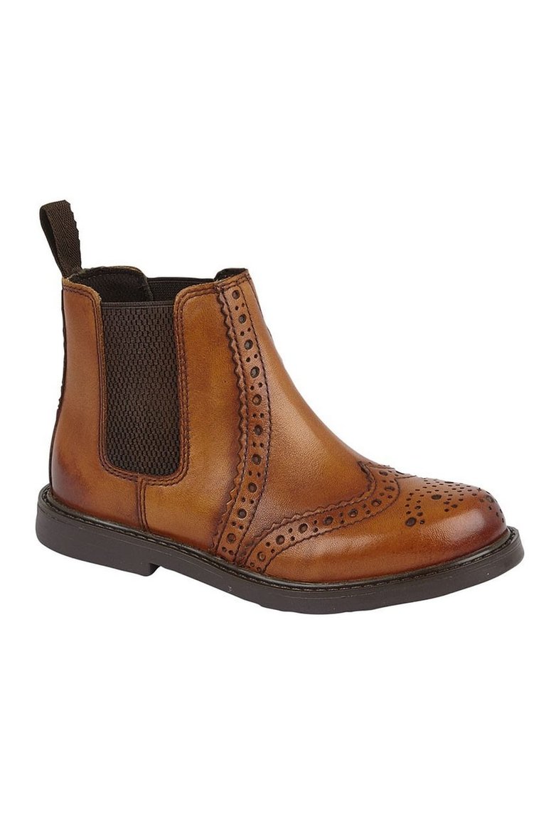 Boys Leather Ankle Boots - Tan - Tan