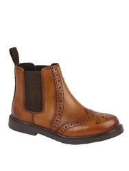 Boys Leather Ankle Boots - Tan - Tan