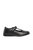 Childrens Girls Touch Fastening T-Bar Leather School Shoes - Black