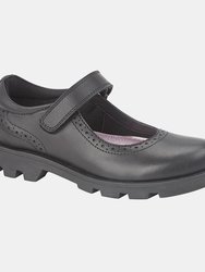 Girls Leather Touch Fastening Bar Shoe