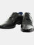 Mens 5 Eyelet Punched Cap Leather Oxford Shoes - Black