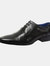 Mens 5 Eyelet Punched Cap Leather Oxford Shoes - Black