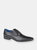 Mens 5 Eyelet Punched Cap Leather Oxford Shoes - Black - Black