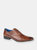 Mens 5 Eyelet Punched Cap Leather Oxford Shoes (Tan) - Tan