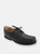 Mens Canoe Front Apron Tie Softie Leather Shoes - Black - Black