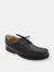 Mens Canoe Front Apron Tie Softie Leather Shoes - Black - Black