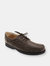 Mens Canoe Front Apron Tie Softie Leather Shoes - Brown - Brown