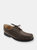 Mens Canoe Front Apron Tie Softie Leather Shoes - Brown - Brown