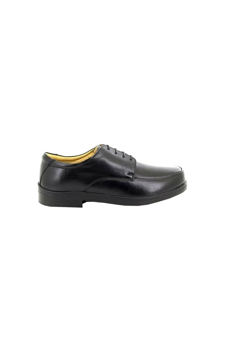 Mens Extra Wide Fitting Lace Tie Shoes - Black