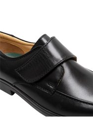 Mens Extra Wide Fitting Touch Fastening Casual Shoes - Black