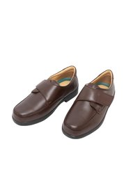 Mens Extra Wide Fitting Touch Fastening Casual Shoes - Brown