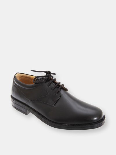 Roamers Mens Flexi Plain Leather Gibson Shoes (Black) product