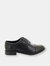 Mens Fuller Fitting Capped Leather Oxford Shoes (Black)