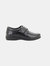 Mens Fuller Fitting Superlight Touch Fastening Leather Shoes - Black