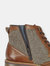 Mens Herringbone Leather Ankle Boots (Tan)