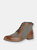Mens Herringbone Leather Ankle Boots (Tan) - Tan
