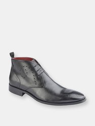 Mens Leather Chukka Boots (Black) - Black