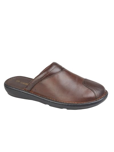 Roamers Mens Leather Clogs - Brown product